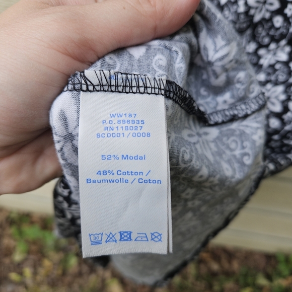 Boden Margot jersey dress black and white patterned 10L long tall - Picture 5 of 6